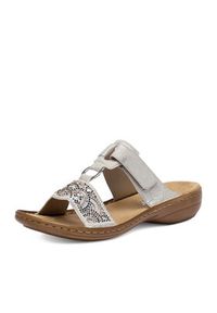 Rieker Klapki CEO-608K2-40 Srebrny. Kolor: srebrny. Materiał: skóra #6