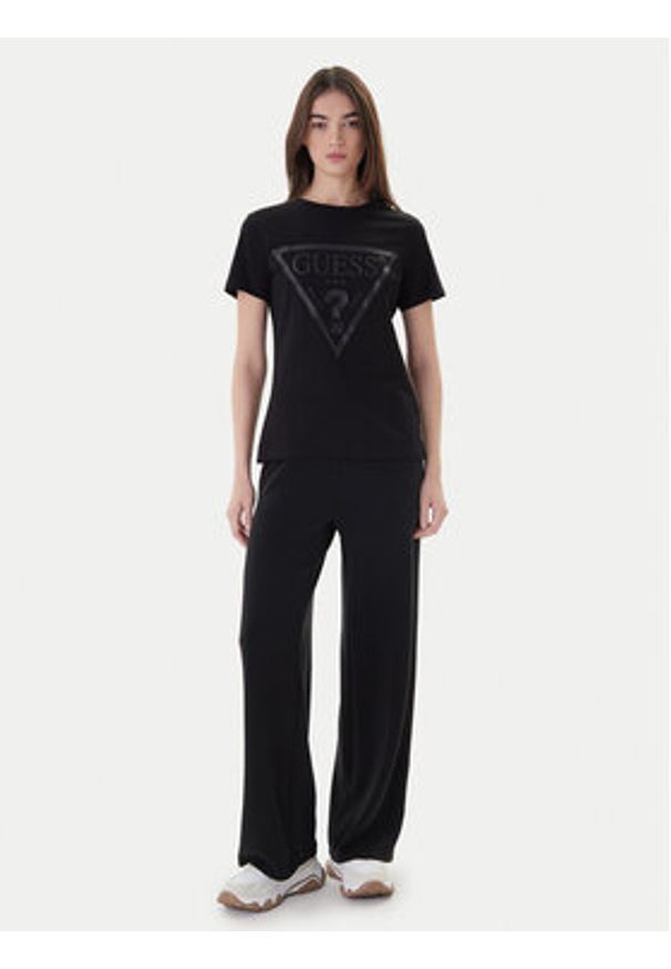 Guess T-Shirt V2YI07 K8HM0 Czarny Regular Fit. Kolor: czarny. Materiał: bawełna