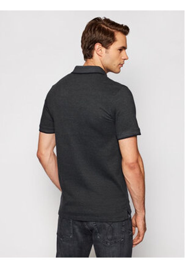 Jack & Jones - Jack&Jones Polo Paulos 12136668 Czarny Slim Fit. Typ kołnierza: polo. Kolor: czarny. Materiał: bawełna