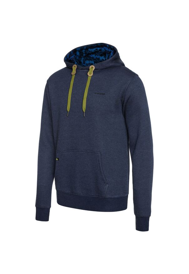 Bluza turystyczna męska Viking Laxa Bamboo z kapturem. Typ kołnierza: kaptur. Kolor: niebieski. Styl: sportowy. Sport: turystyka piesza