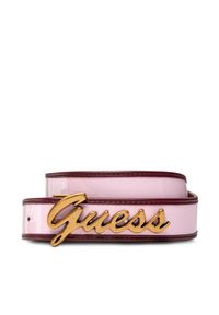 Guess Pasek Damski Magali Belt W3RZ03 WF7Q0 Różowy. Kolor: różowy. Materiał: skóra