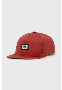 Vans czapka bawełniana kolor czerwony z aplikacją. Kolor: czerwony. Materiał: bawełna. Wzór: aplikacja