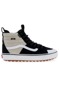 Buty Vans SK8-HI MTE-2 VN0007NKY3U1 - czarno-beżowe. Kolor: beżowy, czarny, wielokolorowy. Materiał: guma, materiał, zamsz. Szerokość cholewki: normalna. Technologia: Primaloft. Sezon: jesień. Model: Vans SK8