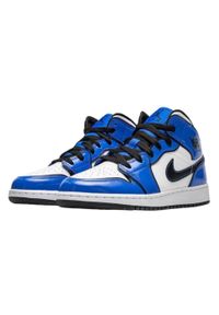 Buty koszykarskie męskie Nike Air Jordan 1 Mid Retro Signal Blue SE. Zapięcie: sznurówki. Kolor: biały, wielokolorowy, niebieski. Materiał: materiał. Szerokość cholewki: normalna #2