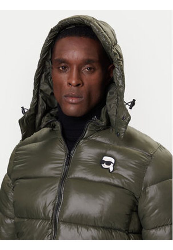 Karl Lagerfeld - KARL LAGERFELD Kurtka zimowa 505022554590 Zielony Regular Fit. Typ kołnierza: dekolt w karo. Kolor: zielony. Materiał: syntetyk. Sezon: zima