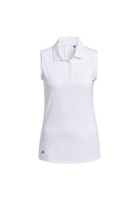 Adidas - Ultimate365 Solid Sleeveless Polo Shirt. Typ kołnierza: polo. Kolor: biały. Długość rękawa: bez rękawów