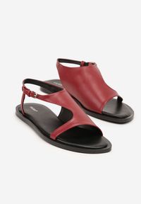 Born2be - Czerwone Sandały Vices z Asymetryczną Cholewką Merira. Okazja: na co dzień, na imprezę. Kolor: czerwony. Sezon: lato. Styl: klasyczny, elegancki, casual #3