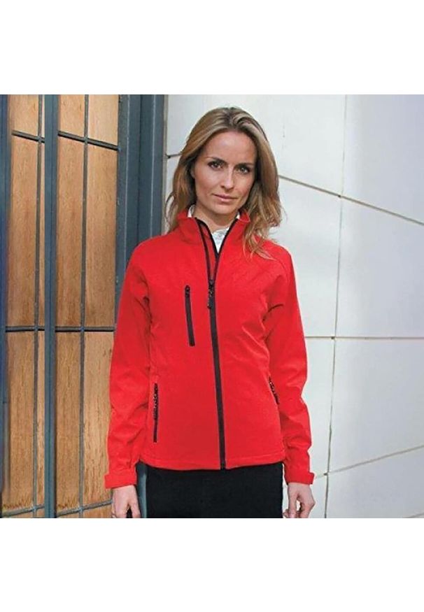 RESULT - Damska La Femme® 2warstwowa Oddychająca Kurtka Wiatroodporna Typu Softshell. Kolor: czerwony. Materiał: softshell