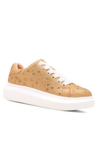 Nine West Sneakersy NURIYA NW-23-001 Złoty. Kolor: złoty. Materiał: materiał #2