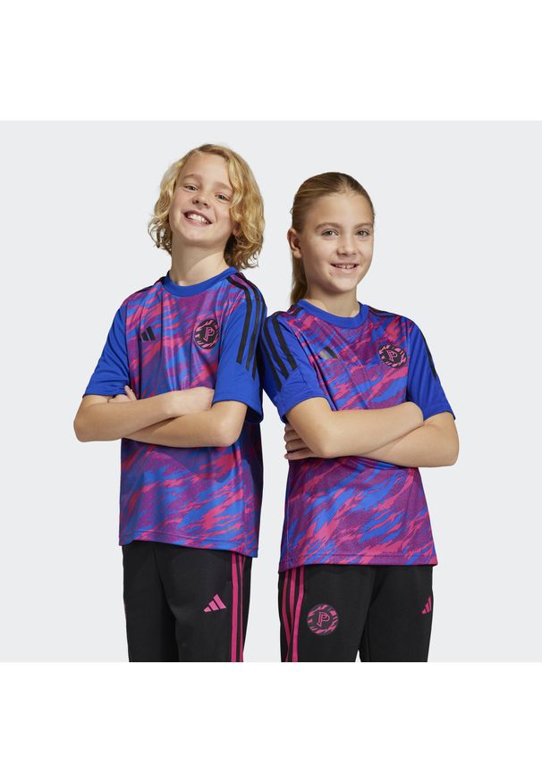 Adidas - Pogba Training Jersey. Kolor: różowy, niebieski, wielokolorowy. Materiał: jersey. Sport: piłka nożna