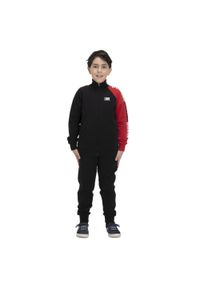 LEONE 1947 APPAREL - Dres klasy juniorskiej z kołnierzem i zamkiem błyskawicznym na całej długości. Okazja: na uczelnię. Kolor: czarny. Materiał: dresówka. Styl: sportowy