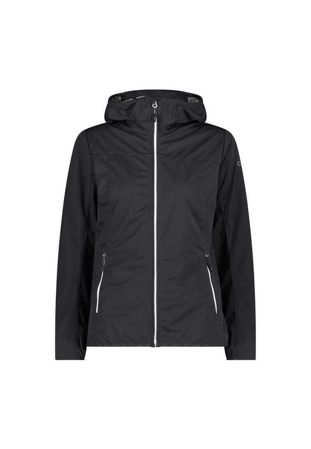 Kurtka przeciwdeszczowa damska z kapturem CMP. Typ kołnierza: kaptur. Kolor: czarny, wielokolorowy, biały. Sport: turystyka piesza