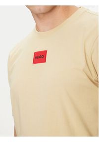 Hugo - HUGO T-Shirt Diragolino212 50447978 Beżowy Regular Fit. Kolor: beżowy. Materiał: bawełna