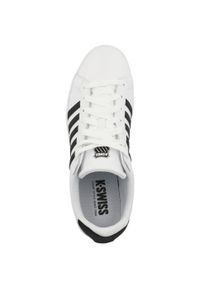 Buty do chodzenia męskie K-Swiss Court Tiebreak. Zapięcie: sznurówki. Kolor: biały. Materiał: materiał, skóra. Szerokość cholewki: normalna. Sport: turystyka piesza