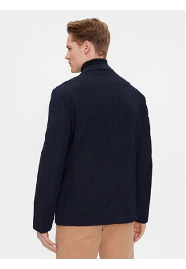 BOSS - Boss Marynarka 50497271 Granatowy Slim Fit. Kolor: niebieski. Materiał: wełna