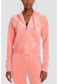 Juicy Couture - JUICY COUTURE Brzoskwiniowa damska bluza damska Madison Hoodie, Rozmiar M. Okazja: na co dzień. Kolor: różowy. Materiał: materiał. Styl: klasyczny, casual #1