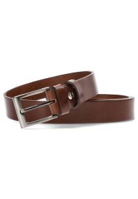 Brązowy Skórzany Pasek Męski Armodo. Kolor: brązowy. Materiał: skóra. Styl: klasyczny, elegancki, casual