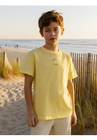 Sinsay - Koszulka z nadrukiem na plecach - żółty. Kolor: żółty. Wzór: nadruk #1