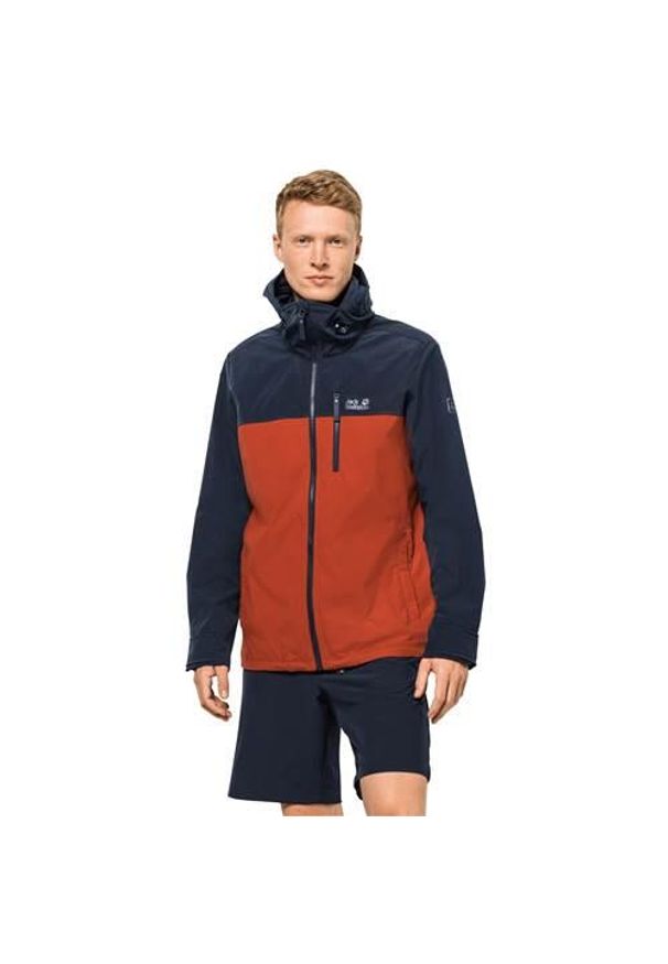 Kurtka w góry męska Jack Wolfskin 13064113740. Typ kołnierza: kaptur. Kolor: wielokolorowy. Materiał: syntetyk. Styl: klasyczny. Sport: wspinaczka