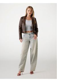 Guess Kurtka z imitacji skóry W5YL19 WHDS0 Brązowy Regular Fit. Kolor: brązowy. Materiał: skóra