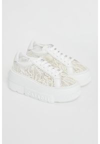 Casadei - Sneakersy damskie z koronką CASADEI. Materiał: koronka. Wzór: koronka #1
