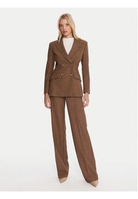 Marella Spodnie materiałowe Tales 2523136241 Beżowy Regular Fit. Kolor: beżowy. Materiał: wełna