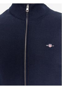 GANT - Gant Kardigan Casual Cotton Zip 8030164 Granatowy Regular Fit. Okazja: na co dzień. Kolor: niebieski. Materiał: bawełna. Styl: casual #4