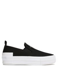 Calvin Klein Jeans Tenisówki Bold Vulc Flat Slipon YW0YW01040 Czarny. Kolor: czarny. Materiał: materiał