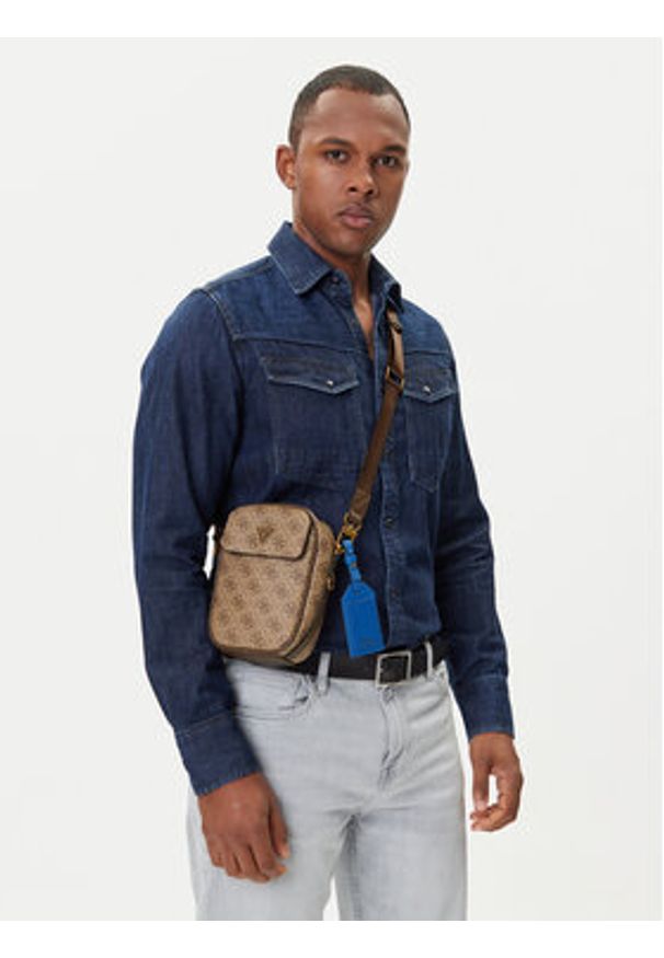 Guess Saszetka HMMILO P5425 Brązowy. Kolor: brązowy. Materiał: skóra