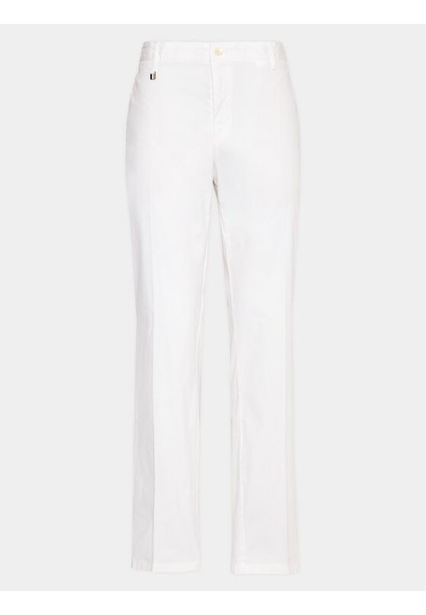 BOSS - Boss Spodnie materiałowe 50488493 Biały Slim Fit. Kolor: biały. Materiał: bawełna