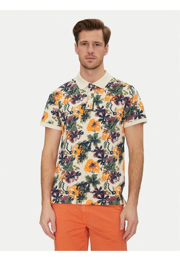 Blend Polo 20718253 Beżowy Regular Fit. Typ kołnierza: polo. Kolor: beżowy. Materiał: bawełna