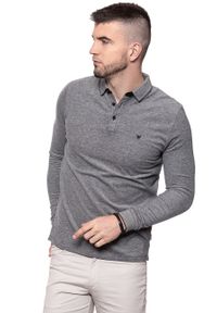Wrangler - WRANGLER POLO LS POLO REAL BLACK W7A87K5W5 112131306. Typ kołnierza: polo. Długość rękawa: długi rękaw. Długość: długie. Wzór: melanż #6