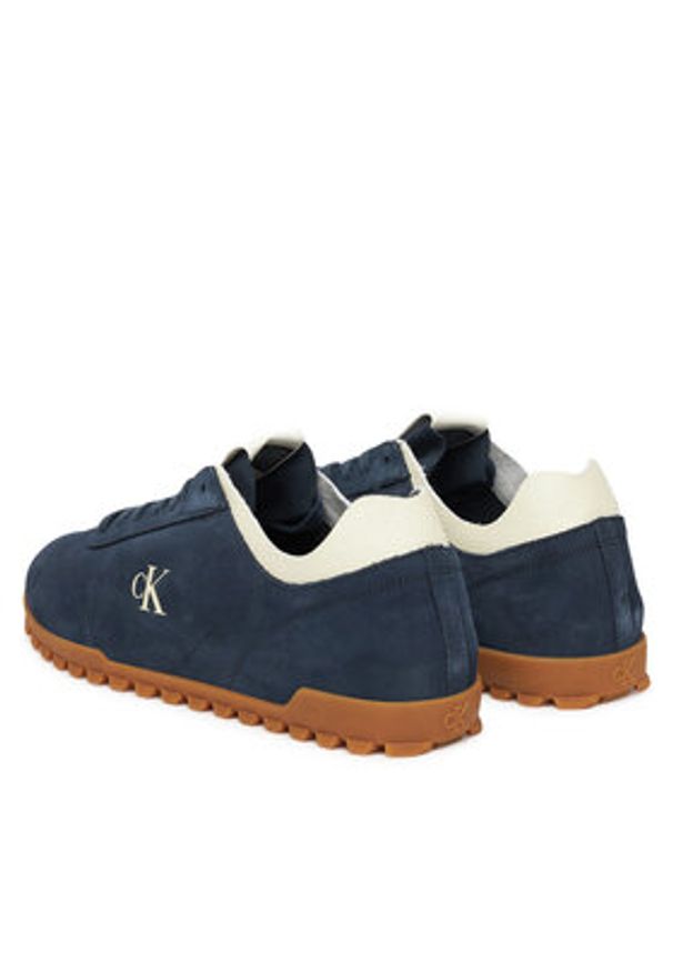 Calvin Klein Jeans Sneakersy Low Profile Runner Su YM0YM01288 Granatowy. Kolor: niebieski. Materiał: zamsz, skóra