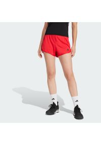 Adidas - Szorty Pacer Essentials Knit High-Rise. Kolor: czerwony, wielokolorowy, czarny. Materiał: materiał