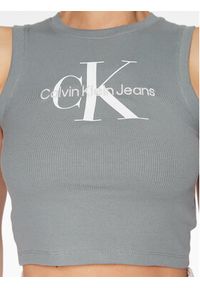 Calvin Klein Jeans Top J20J221521 Szary Slim Fit. Kolor: szary. Materiał: bawełna #4