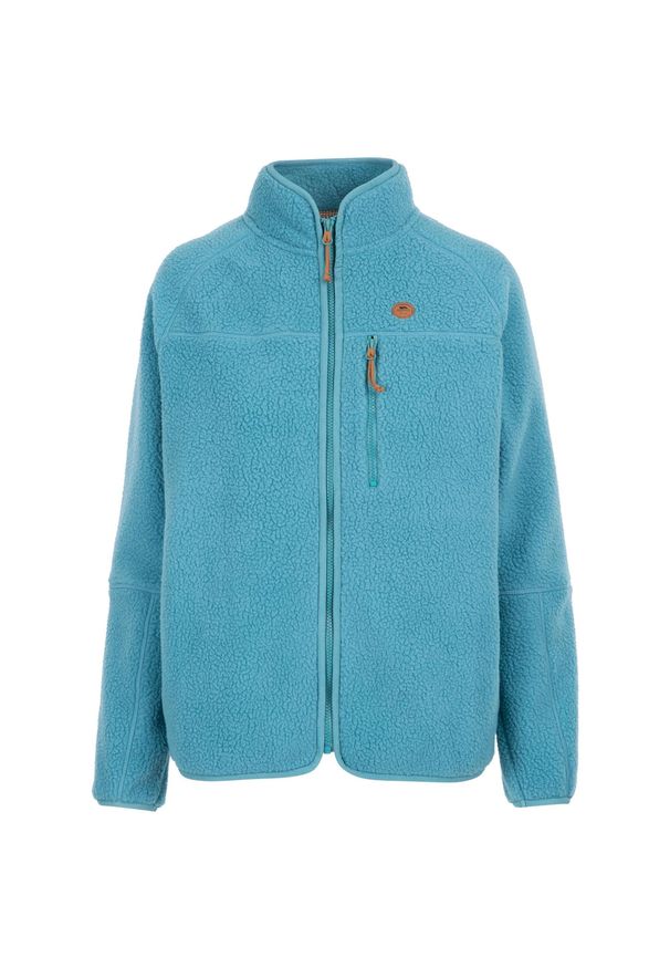 TRESPASS - Damska Bluza Polarowa Quake Ze Skórzanym Wykończeniem. Kolor: niebieski. Materiał: polar, skóra. Sezon: zima. Sport: turystyka piesza