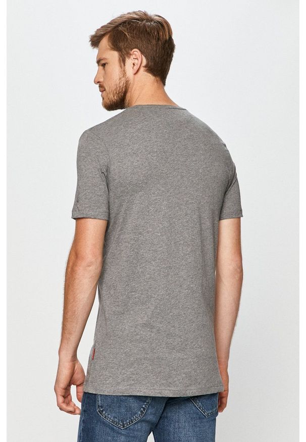 John Frank - T-shirt. Okazja: na co dzień. Kolor: szary. Wzór: nadruk. Styl: casual