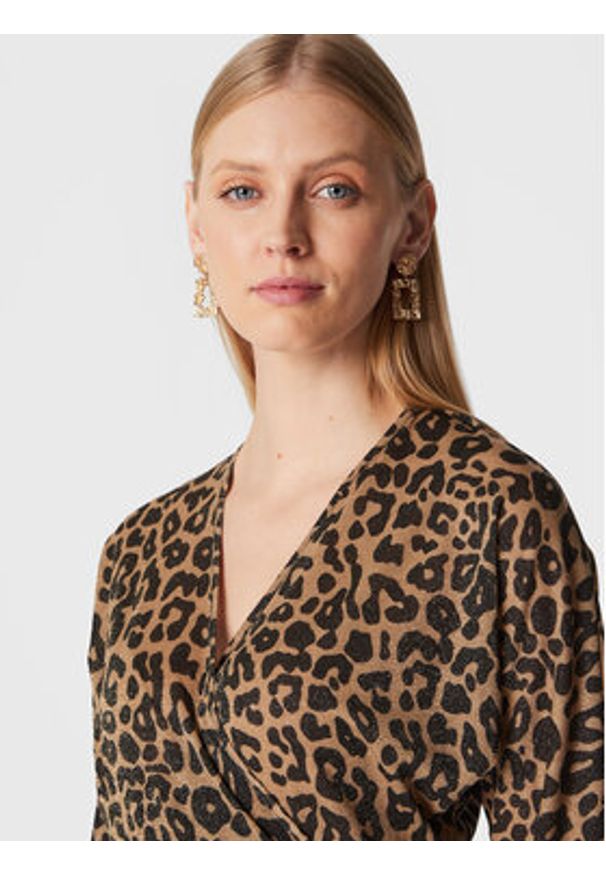 Liu Jo Sukienka codzienna WF2233 J4039 Brązowy Regular Fit. Okazja: na co dzień. Kolor: brązowy. Materiał: syntetyk. Typ sukienki: proste. Styl: casual