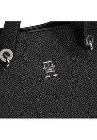 TOMMY HILFIGER - Tommy Hilfiger Torebka Th Emblem Satchel AW0AW15177 Czarny. Kolor: czarny. Materiał: skórzane #4