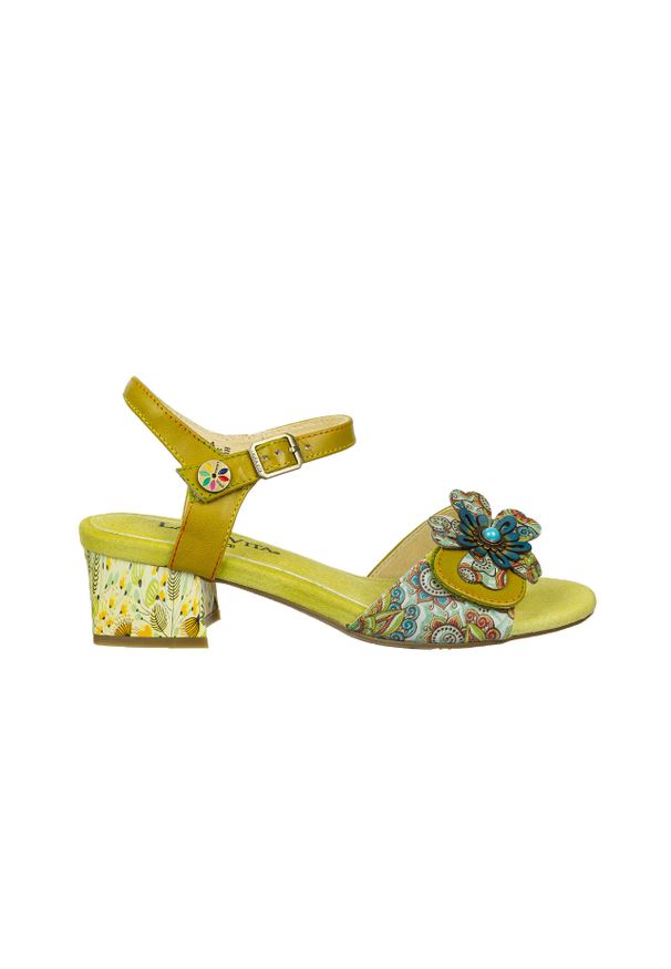 Sandały Laura Vita Hucbio 42 Vert 202067, Żółty, Skóra naturalna - 37. Zapięcie: rzepy. Kolor: żółty. Materiał: skóra. Styl: elegancki