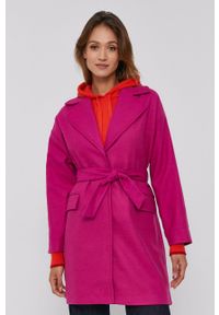 Desigual Płaszcz damski kolor różowy przejściowy oversize. Kolor: różowy