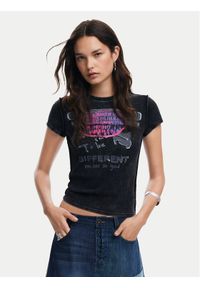 Desigual T-Shirt 25SWTKX6 Szary Slim Fit. Kolor: szary. Materiał: bawełna #1