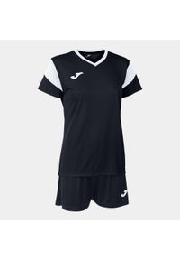 Zestaw piłkarski damski Joma Phoenix. Kolor: czarny, biały, wielokolorowy. Materiał: dresówka. Sport: piłka nożna