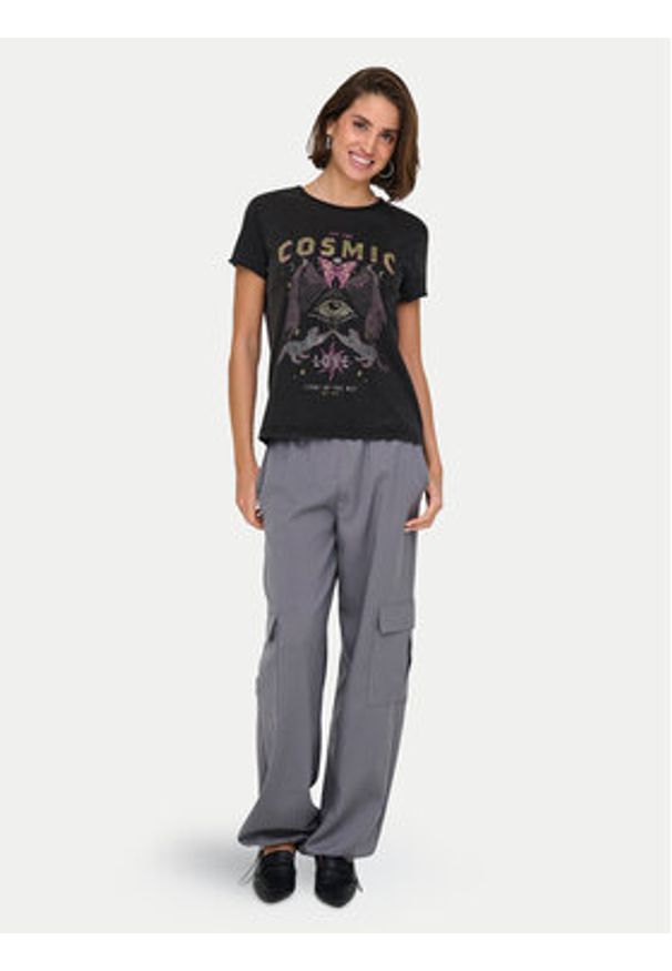 only - ONLY T-Shirt Lucy 15336965 Czarny Regular Fit. Kolor: czarny. Materiał: bawełna