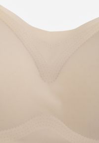 Born2be - Beżowy Bezszwowy Biustonosz Bez Fiszbin z Usztywnianymi Miseczkami Leavessa. Kolor: beżowy. Materiał: tkanina #3