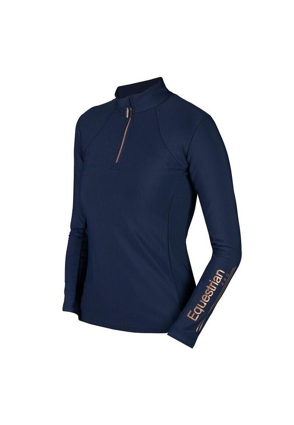 Damska koszulka jeździecka z długim rękawem Horka Luxury EP. Kolor: wielokolorowy, niebieski, różowy. Długość rękawa: długi rękaw. Długość: długie