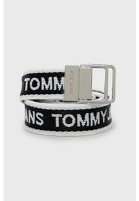 Tommy Jeans Pasek damski kolor czarny. Kolor: czarny. Materiał: poliester