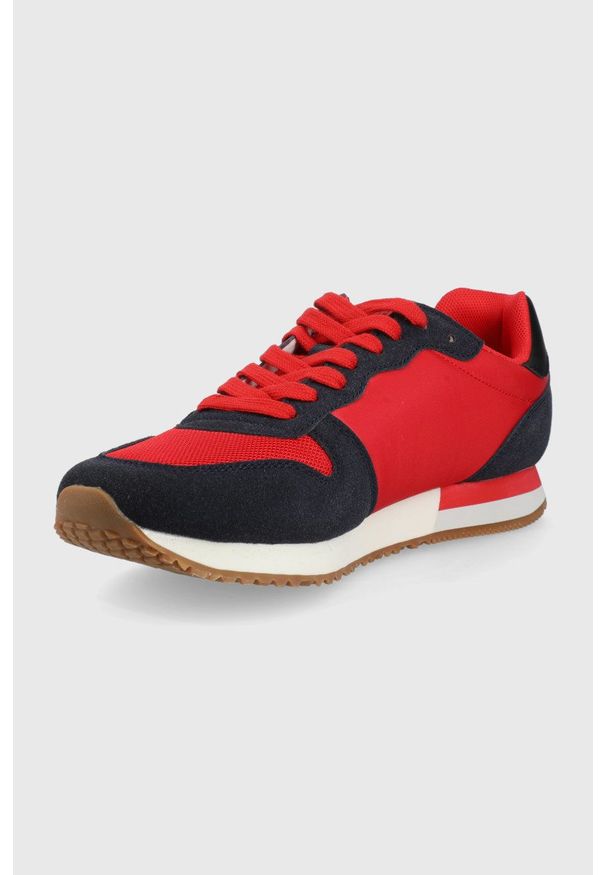 Lee Cooper buty kolor czerwony. Nosek buta: okrągły. Zapięcie: sznurówki. Kolor: czerwony. Materiał: guma
