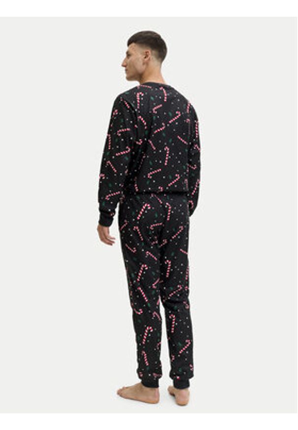 Jack & Jones Piżama Tristan 12285375 Czarny Loose Fit. Kolor: czarny. Materiał: syntetyk