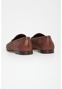 Baldinini - Loafersy męskie plecione skórzane BALDININI. Materiał: skóra #5